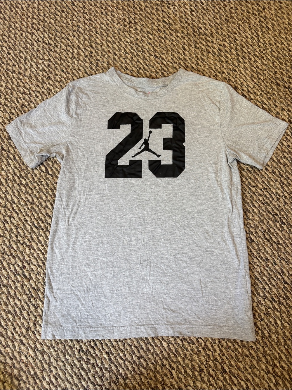 Jordan Gray Short-Sleeve Tee with Black '23' Graphic